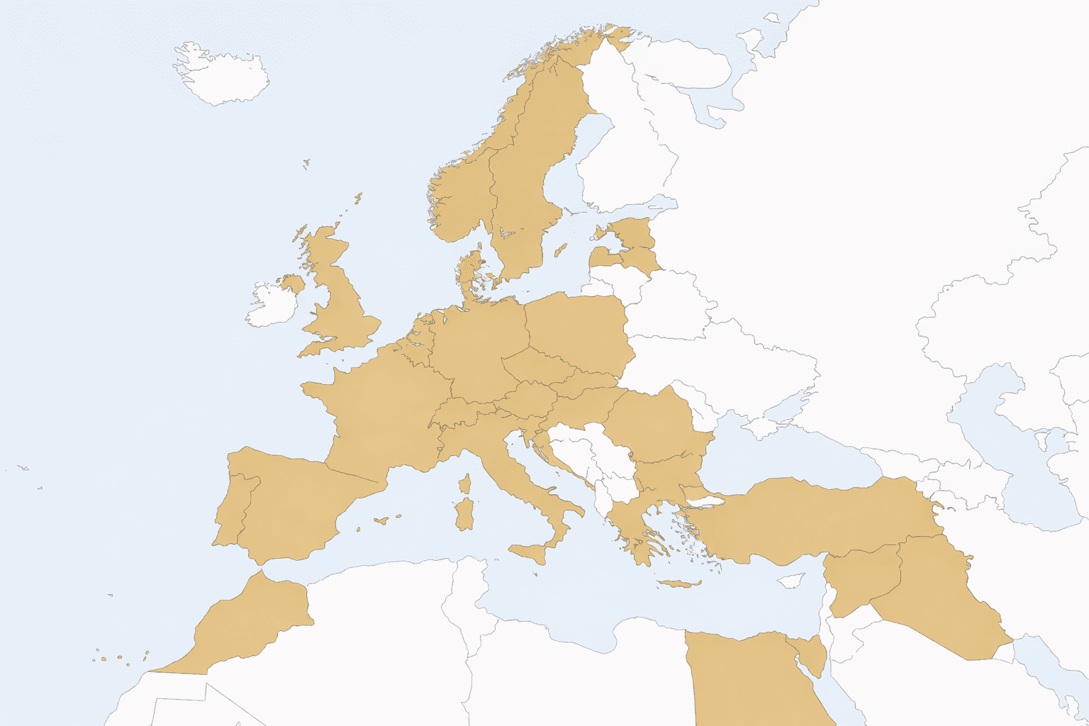 Map highlighting Atumion markets across Europe, the Middle East, and North Africa
